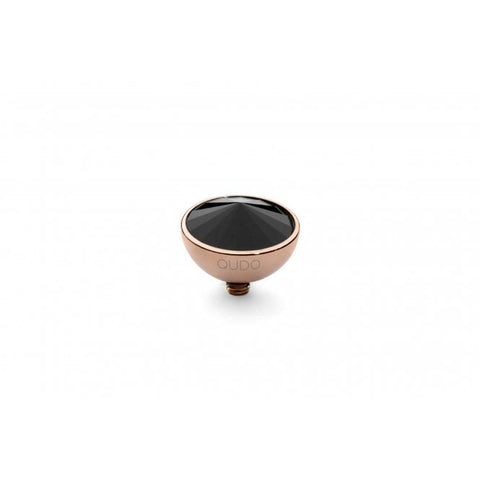 Rose Gold Plated 11.5mm Bottone Ring Top Jet - Tricia's Gems