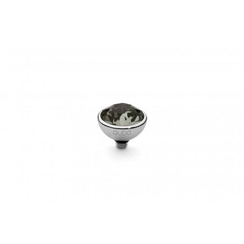 Silver 10mm Bottone Ring Top Black Diamond - Tricia's Gems