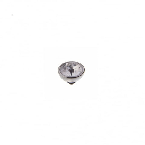 Silver 10mm Bottone Ring Top Crystal - Tricia's Gems