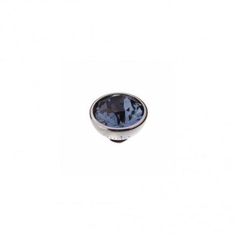 Silver 10mm Bottone Ring Top Denim Blue - Tricia's Gems