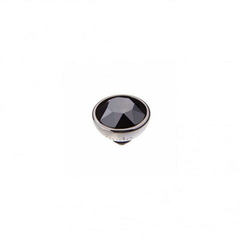 Silver 10mm Bottone Ring Top Jet Hematite - Tricia's Gems