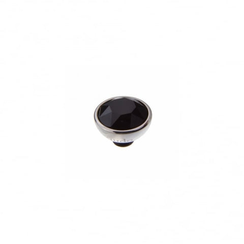 Silver 10mm Bottone Ring Top Jet - Tricia's Gems