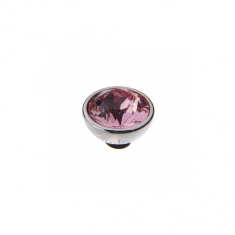 Silver 10mm Bottone Ring Top Light Rose - Tricia's Gems