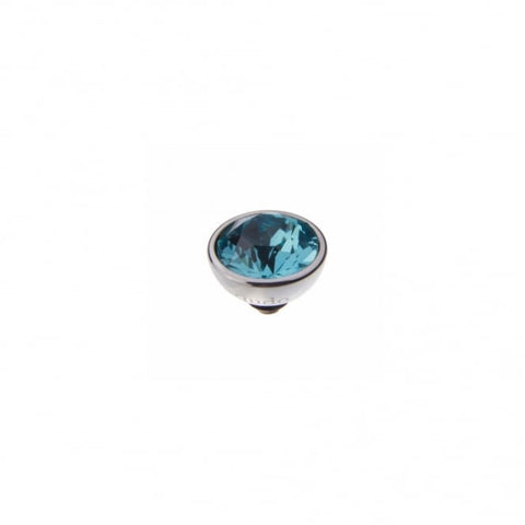 Silver 10mm Bottone Ring Top Light Turquoise - Tricia's Gems