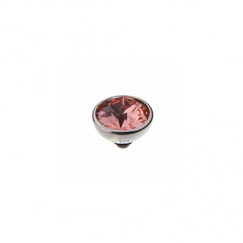 Silver 10mm Bottone Ring Top Rose Peach - Tricia's Gems