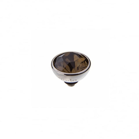 Silver 10mm Bottone Ring Top Smoky Quartz - Tricia's Gems