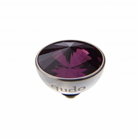 Silver 11.5mm Bottone Ring Top Amethyst - Tricia's Gems