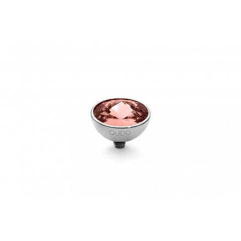 Silver 11.5mm Bottone Ring Top Rose Peach - Tricia's Gems