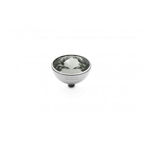 Silver 13mm Bottone Ring Top Black Diamond - Tricia's Gems