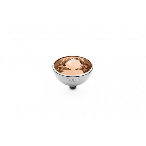 Silver 13mm Bottone Ring Top Light Peach - Tricia's Gems