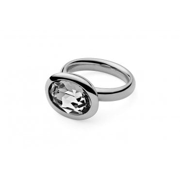 Tivola Small Stainless Steel Ring With Crystal - Tricia's Gems