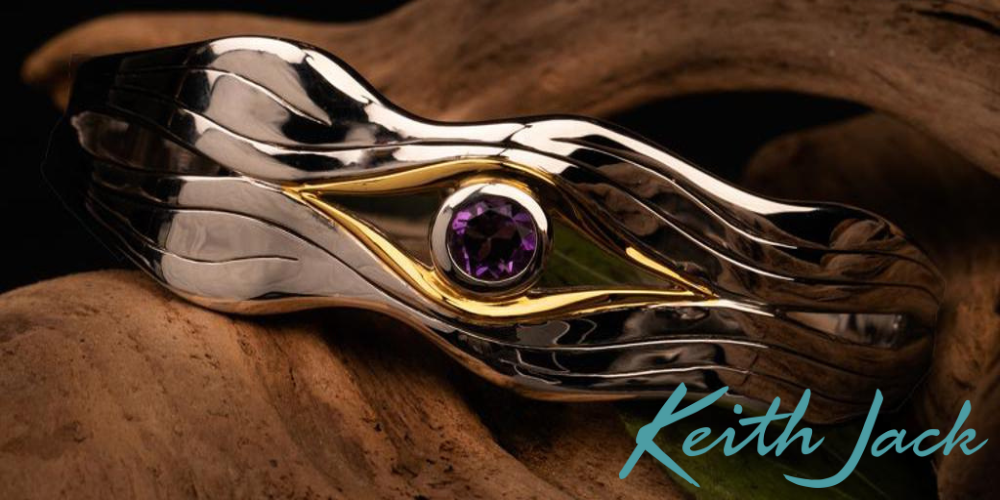 Keith Jack Rocks and Rivers Amethyst Bangle